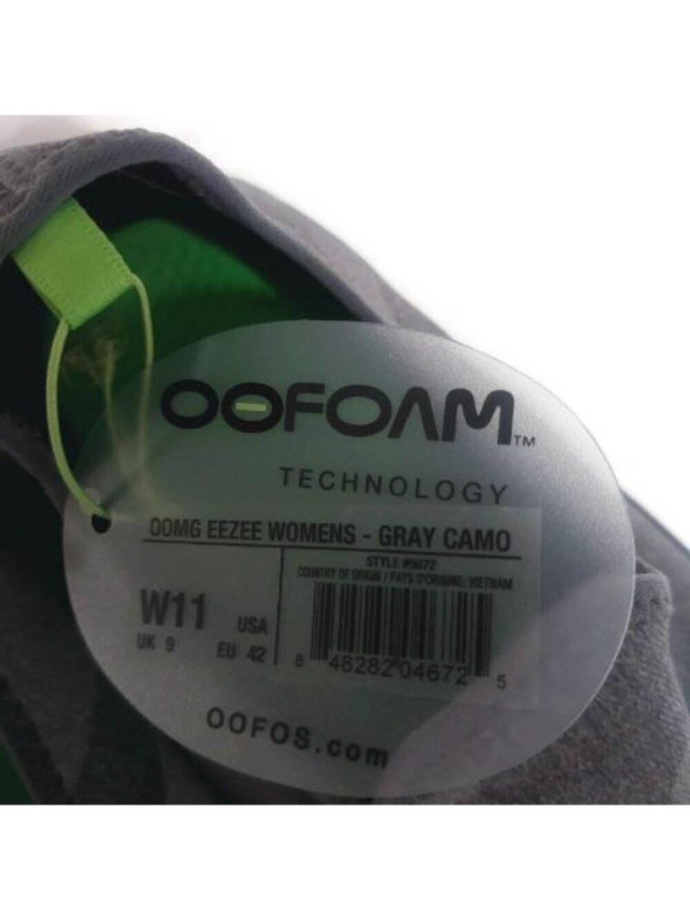 Oofos OOmg Eezee Recovery Shoes Womens Size 11 Gray Camo Slip On Walking Sneaker - Picture 8 of 9